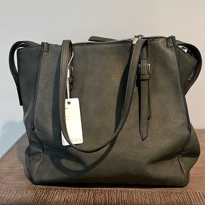 Urban Expressions Gray Vegan Leather Ophelia Tote Bag NWT